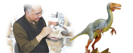荒木先生と恐竜模型
